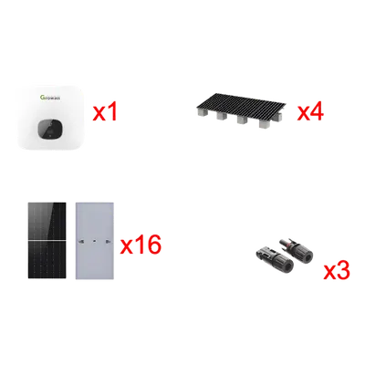 Kit solar de interconexión Growatt MIN10000KIT1 de 10 kW y 220 VCA