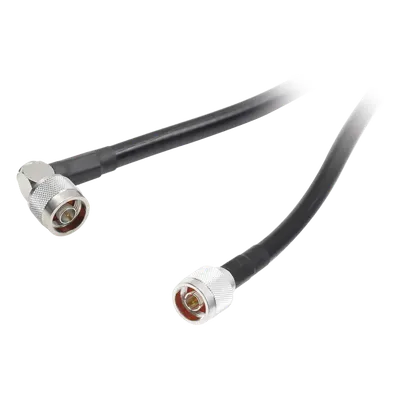 Jumper con Cable LMR400 con Conectores N Macho / N Macho Angulo Recto, de 1.2 metros.
