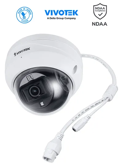 VIVOTEK FD639(1YL) - Camara IP VORTEX Essential Series Domo Exterior 2 MP, Lente 2.8 mm, Microfono integrado, IR 30m, IP66, IK10, Almacenamiento 128GB, Analiticas IA: Intrusión, Cruce de Linea, Merodeo, Busqueda de Escena
