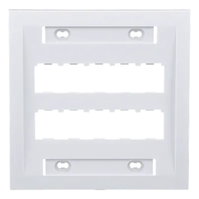 Placa de Pared Vertical / 10 Puertos Mini-Com / ABS / 4.5 x 4.5 pulg. / Blanco