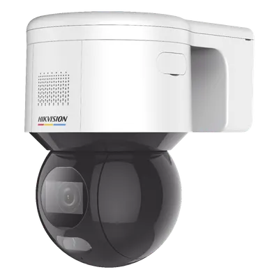 Domo PT IP 4 Megapixel / Imagen a Color 24/7 / Lente 4 mm / Luz Blanca 30 mts / Exterior IP66 / ACUSENSE (Evita Falsas Alarmas) / PoE+ / Micrófono y Bocina Integrada / WDR 120 dB / MicroSD