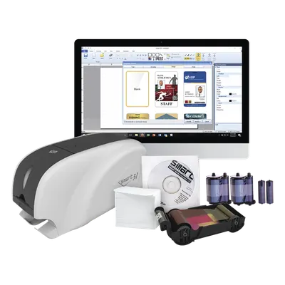 Impresora de Tarjetas PVC / Una Cara / Velocidad 23 seg/tarjeta / Impresión UV / SmartMark / Ethernet Opcional
