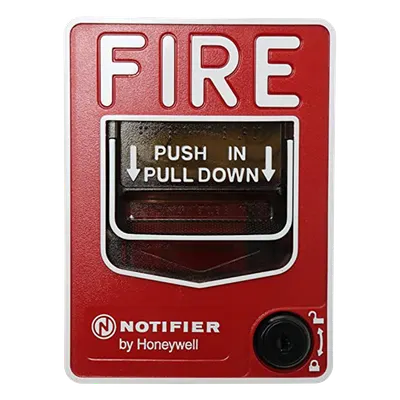 Estación Manual de Alarma Contra Incendio NOTIFIER NBG-12LOB Doble Acción con Cerradura