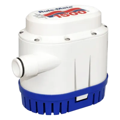 Bomba de Achique Automática / 1500 GPH / 12V CC / Altura 2.5 m (8.2 ft) / Interruptor Integrado / ABS Marítimo