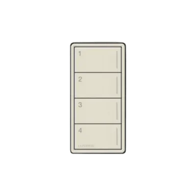 Botonera Sunnata de 4 botones para caja de pared, retroiluminada y grabable, RadioRA 3, color Taupe