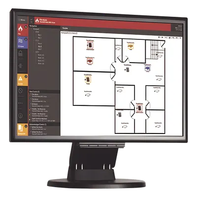 Monitor LED HD NOTIFIER MON-24LCDW-TS de 24" con pantalla táctil y bocinas integradas