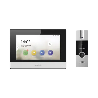 Kit de Videoportero Híbrido / Pantalla Táctil 7" / Cámara 720x576p / IP a 4 Hilos / Wi-Fi y Cableado / PoE 802.3af / Expansión a 6 Monitores
