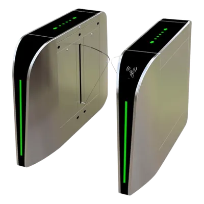 Torniquete de Barrera Flap / Un Solo Carril / 30 Personas por Minuto / Apertura 1 s / Acero Inoxidable / Indicadores LED / Alarma por Acceso Denegado
