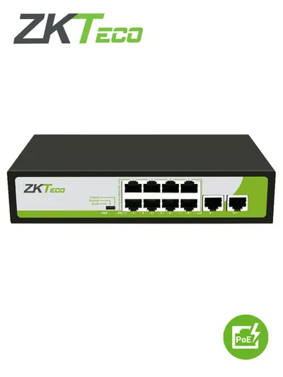 Switch PoE ZKTeco PE082-120-C de 8 puertos y 120 W
