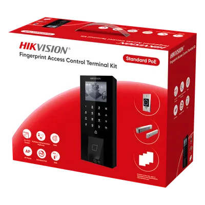 Kit de control de acceso Hikvision DS-KAS807 con huella y Wi-Fi