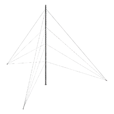 Torre Arriostrada de Piso / 3 m (9.8 ft) de Altura / Carga Axial 350 kg / Resistencia Viento 200 km/h / Galvanizado Electrolítico ASTM B-633 / 1 Tramo