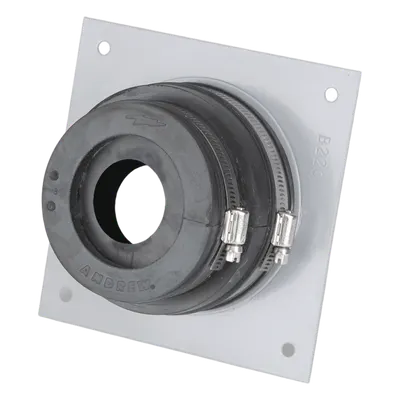 Placa Pasamuro / Aluminio 5.5x5.5 in / IP66 / Coaxial 1-1/4 in / Puerto 4 in