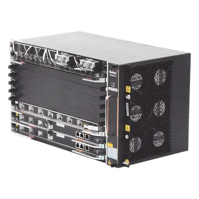 OLT Carrier Class Modular / 6 Ranuras de Servicio / 96 Puertos GPON / 48 xGPON / Switching 6.8 Tbps / 200 Gbps por Slot / 6 UR / 19'