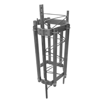 Herraje para antenas sectoriales / 6 posiciones / Acero A-36 / Mástil 2' cal. 18 / Altura 100 cm / 3.28 ft / Galvanizado en caliente / Compatible STZ35G