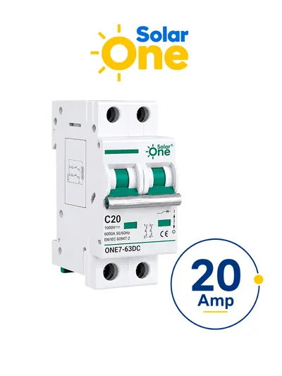 Interruptor termomagnético SolarOne 14220 de 20 A para corriente directa