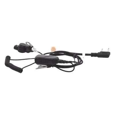 Micrófono de Solapa con Audífono Discreto / Tubo Acústico Intercambiable / Cable Reforzado Poliuretano / PTT Integrado / Compatible Kenwood Serie G