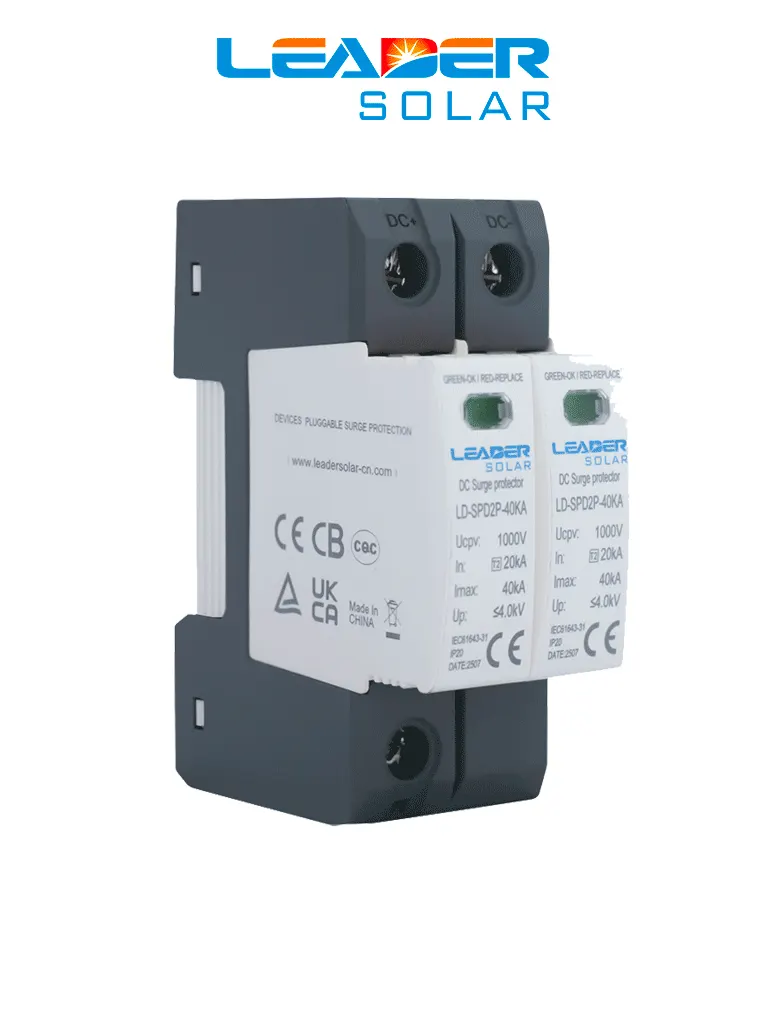 Protector contra sobretensiones LEADER SOLAR LD-SPD2P-40KA de 40 kA