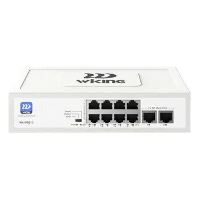 Switch PoE No Administrable / 8 Puertos 10/100 Mbps PoE af/at / 2 Puertos Uplink 10/100 Mbps / Presupuesto PoE 76 W / Alcance PoE 250 m (820.2 ft)