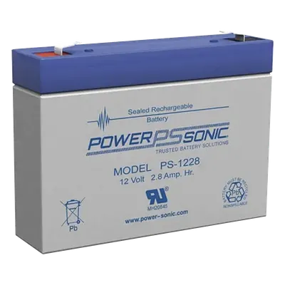 Batería de respaldo POWER SONIC PS-1228-F1 AGM de 12 V y 2.8 Ah