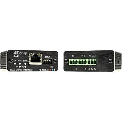 Codificador Dante 2 Canales | 2 Salidas Mono Balanceadas | PoE | Conversión ADC 32 bits | Frecuencia de Muestreo 96 kHz | AES67 | Control RS-232 | PicoTOOLS