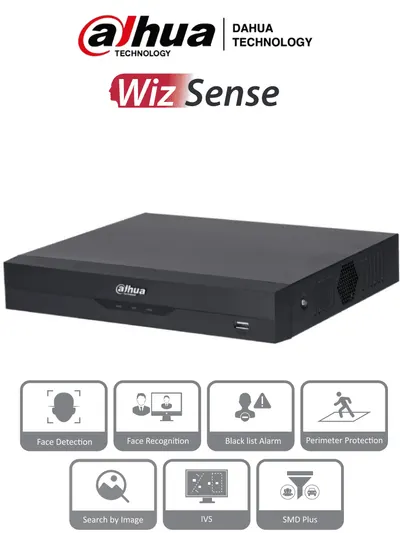 Grabador NVR Dahua DHI-NVR2104HS-P-I2 con 4 canales IP y PoE