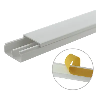 Canaleta de PVC THORSMAN TMK-1020-CD-CC con división interna y cinta adhesiva