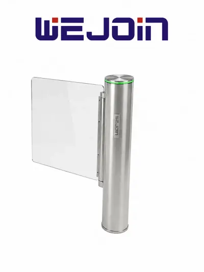 WEJOIN WJTBH301BL - Puerta de Cortesia Abatible Bidireccional, Para Alto Flujo, 3 Millones de Ciclos, 25 - 35 Aperturas por Minuto Aleta de Acrílico, Compatible con Cualquier Control de Acceso