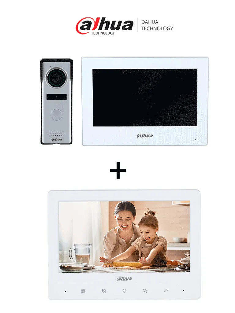 Videoportero Dahua DHI-KTH01 con monitor analógico VTH1020J de 7 pulgadas