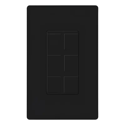 Marco modular Lutron CA-6PF-BL de 6 puertos negro brillante