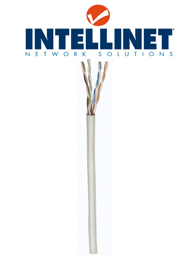 INTELLINET 334136 Bobina de Cable UTP Cat6, Sólida, 100% cobre, 305 m de cable UTP, Filamento sólido, CM, Certificable, Gris (Sobre Pedido)