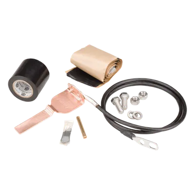 Kit de Puesta a Tierra / Cable Coaxial Corrugado 1-1/4 pulgadas / Conductor Calibre 6 / IP68 / 100kA / -40°C a +85°C