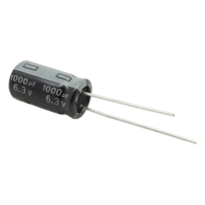 Capacitor Electrolítico / 1000 µF / 6.3 V / Diseño Compacto / Circuitos Estándar