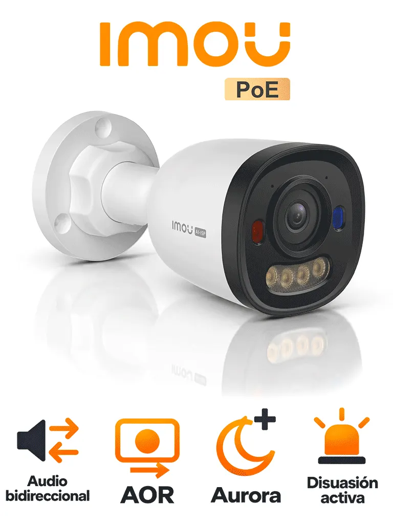 Cámara IP PoE IMOU PU3E de 4 MP con visión nocturna a color