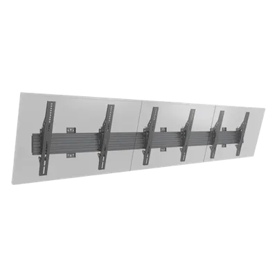 Soporte de Pared / Riel Triple Modular / Carga 50 kg / 32"-65" / VESA 600x400 mm / Inclinación 5°-15°