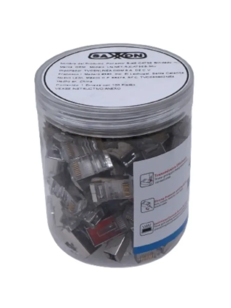 Plug RJ45 Cat5e blindado OEM LN-NET-RJCAT5EB-30u, bote con 100 piezas