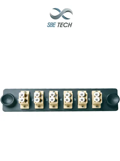 Placa para fibra óptica SBE TECH SBE-6LC con 6 acopladores LC dúplex