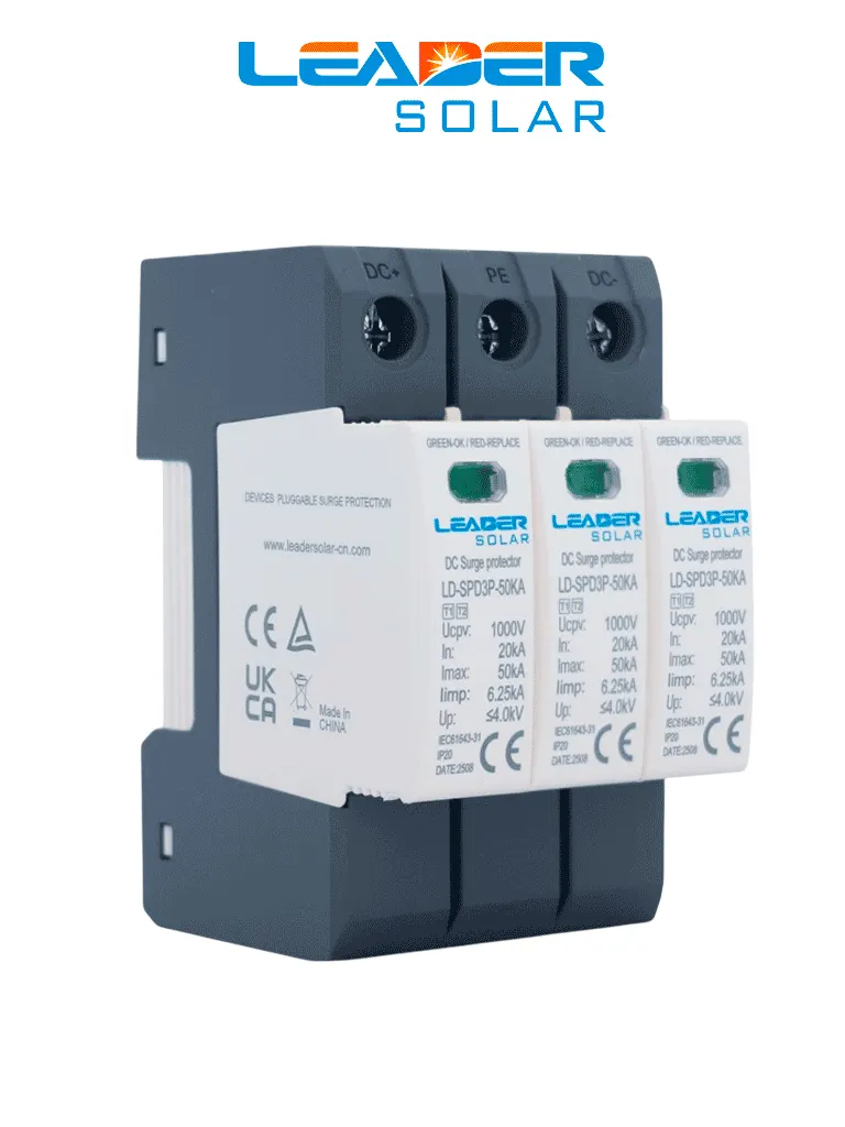 Protector contra sobretensiones LEADER SOLAR LD-SPD3P-40KA de 40 kA
