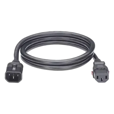 Cable de Alimentación con Bloqueo de Seguridad / IEC C14 a IEC C13 / 1.2 m (3.9 ft) / Doble W-Lock / Negro