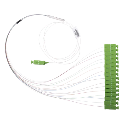 Divisor Óptico PLC / 1x16 / Conectores SC/APC / Pérdida de Inserción 14.2 dB / Longitud de Onda 1260-1650 nm / Rango -40 a 85°C