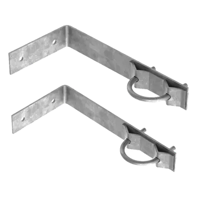 Herrajes de Pared para Mástil / Acero A-36 Galvanizado / Mástil 1-1/4" a 2" / Estructuras hasta 3 m (9.8 ft) / 2 Juegos Tipo L con Abrazaderas U