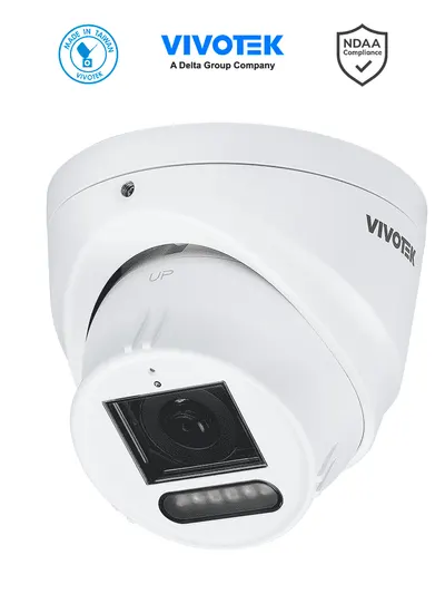 VIVOTEK IT9383-HVW - Camara IP domo exterior 5 MP, Smart IR y Luz Blanca 30mts , WDR Pro, Lente Fijo 2.8 mm , Micrófono Integrado, Smart VCA, Deep Search, Protección IP66, IK10, SNV, Ciberseguridad Trend Micro, NDAA, ONVIF
