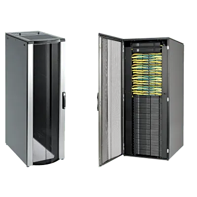 Gabinete Rack / 42 UR / 2000 x 800 x 1100 mm (78.7 x 31.5 x 43.3 ft) / Capacidad 1134 kg (2500 lb) / NEMA 12 / Con Organizadores de Cables