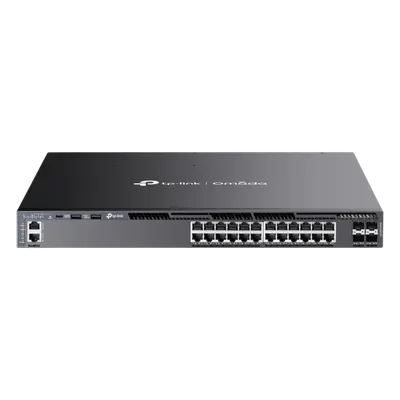 Switch gestionable TP-Link SG6428XHP con 24 puertos PoE+ y 4 slots 10G