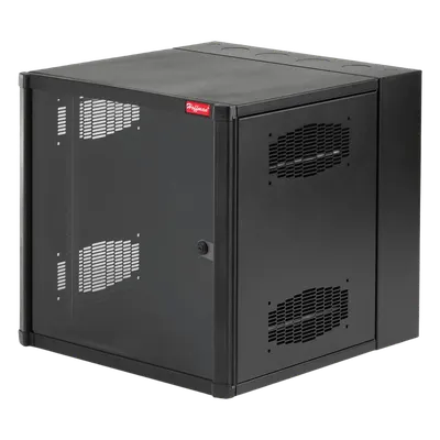 Gabinete de Pared 19in / 12 UR / 600x762 mm / Puerta con Ventana / Carga 113.4 kg / Negro