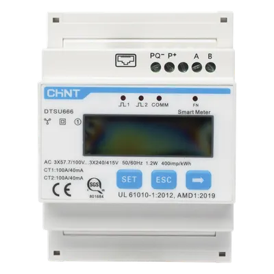 Medidor de Energía Inteligente / 100A / TC Externos / Inyección Cero / Integración Cloud / Compatible con Microinversores