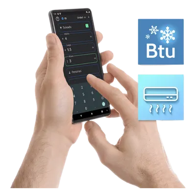 Calculadora de Capacidad de Enfriamiento / Cálculo BTU / Zonificación Geográfica / Conversión Toneladas Refrigeración / Android iOS