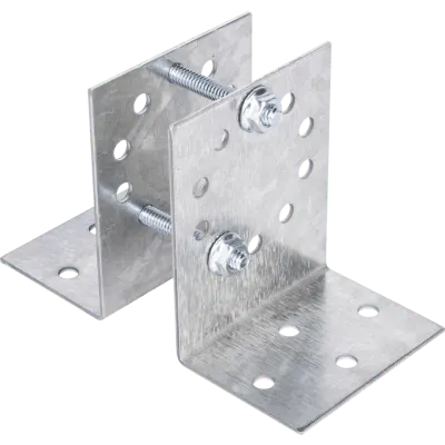 Base Multiposición para Poste de Cerco / Acero Galvanizado Cal. 12 / Ajuste 36° / Diámetro 1" / Instalación en Concreto / 0.36 kg