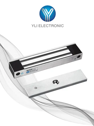 YLI YM350WS - Cerradura Magnética para Control de Acceso / Fuerza de Sujeción de 350 kg (800 lb) / Para puertas de madera, vidrio y metálicas / IP68 para uso exterior e interior