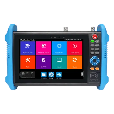 Tester de Video Profesional / Pantalla Táctil IPS 7" / 4K/8K H.265 / IP/HD/Analógico / TVI/CVI/AHD/CVBS / PoE 24W / TDR / HDMI 1080p / Autonomía 10 h
