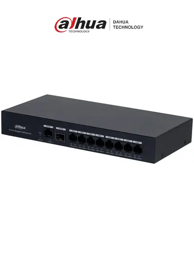 Switch PoE Dahua DH-PFS3110-8GT-65 de 8 puertos Gigabit
